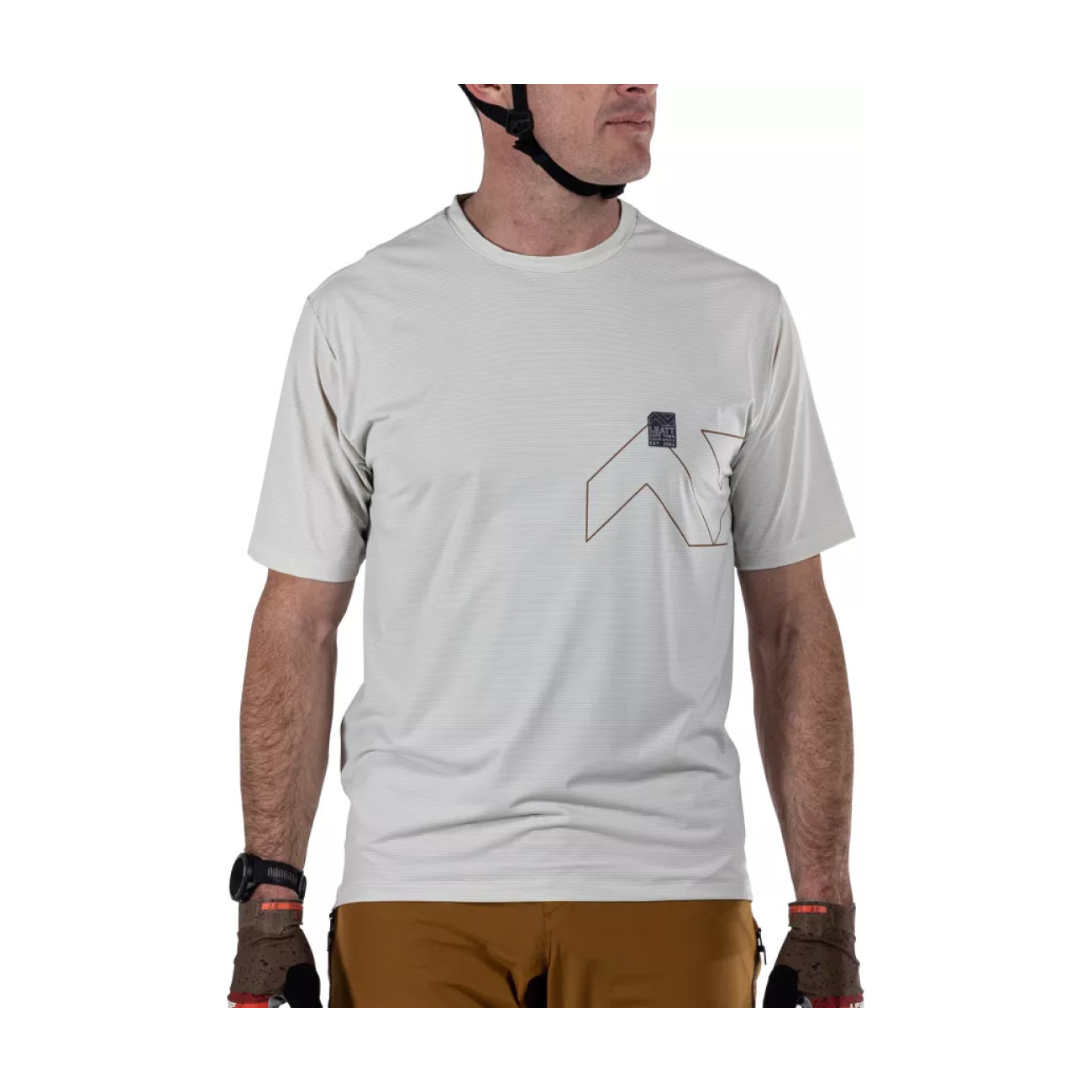 LEATT Cyklistický dres s krátkym rukávom - MTB TRAIL 1.0 X-FLOW - šedá 2XL