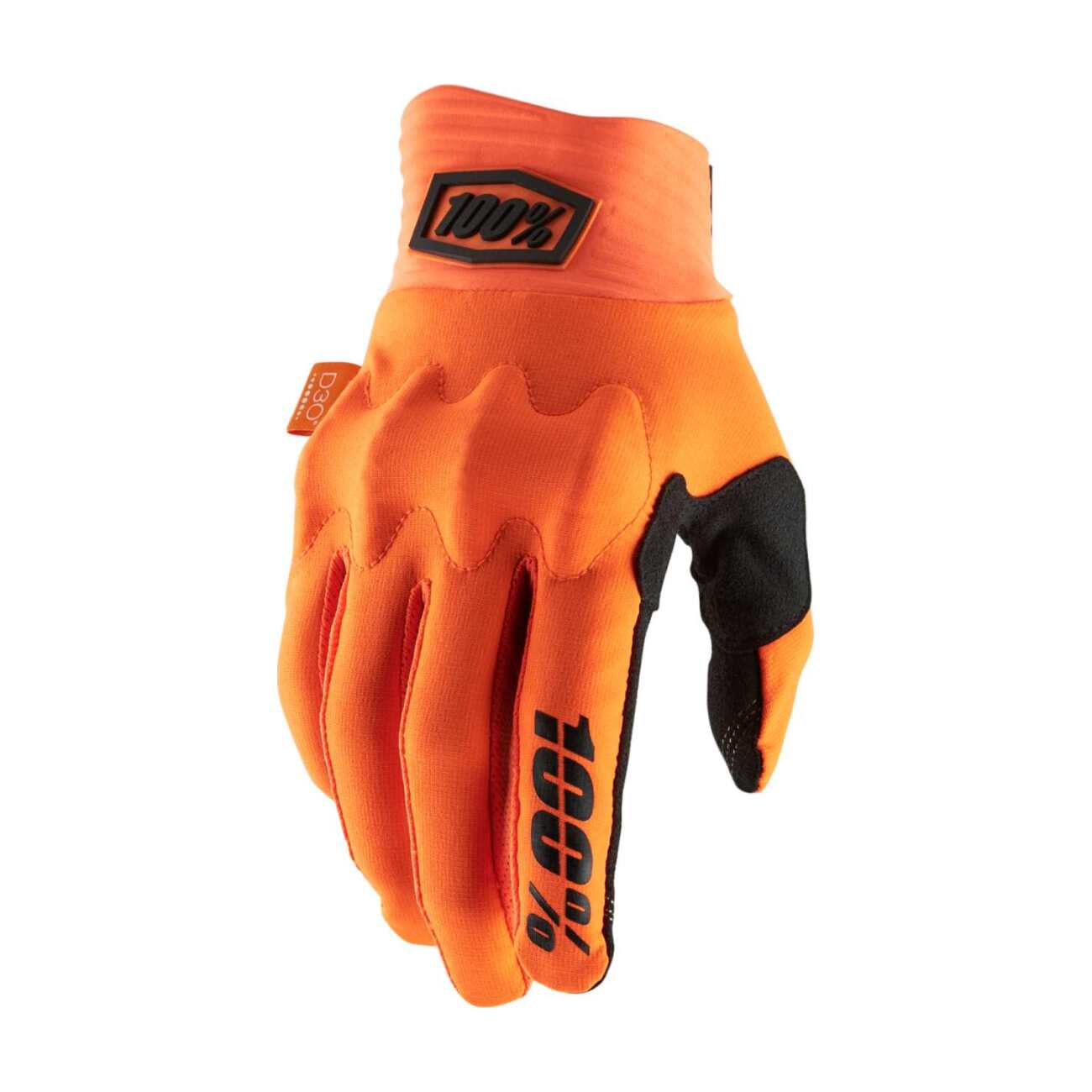 100% SPEEDLAB Cyklistické rukavice dlhoprsté - COGNITO - oranžová/čierna M