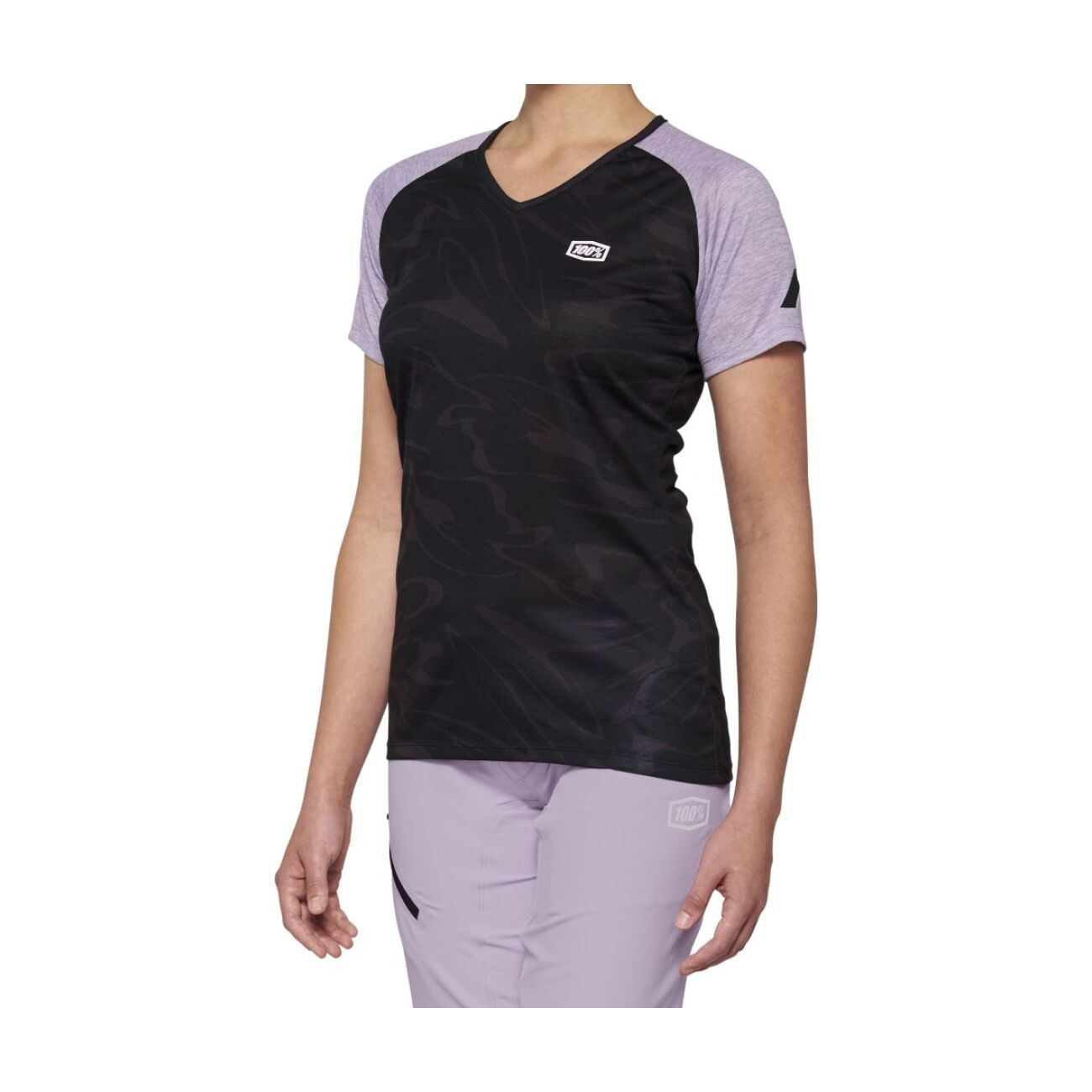 100% SPEEDLAB Cyklistický dres s krátkym rukávom - AIRMATIC W - čierna/fialová