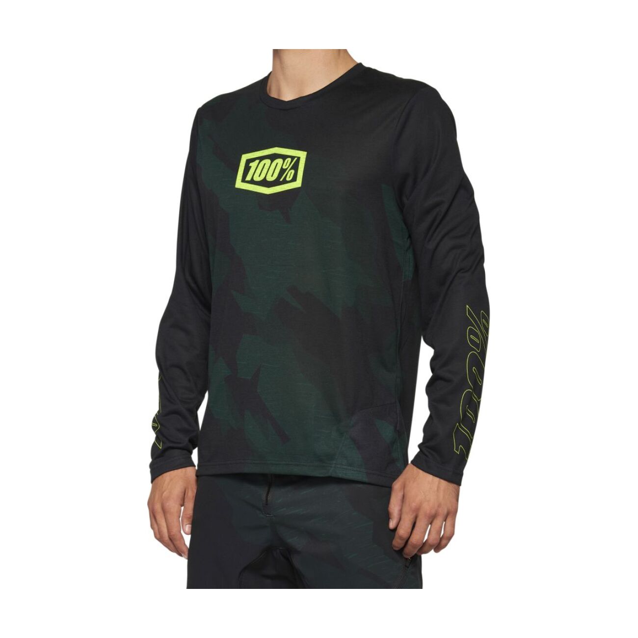 100% SPEEDLAB Cyklistický dres s dlhým rukávom letný - AIRMATIC LE - čierna XL