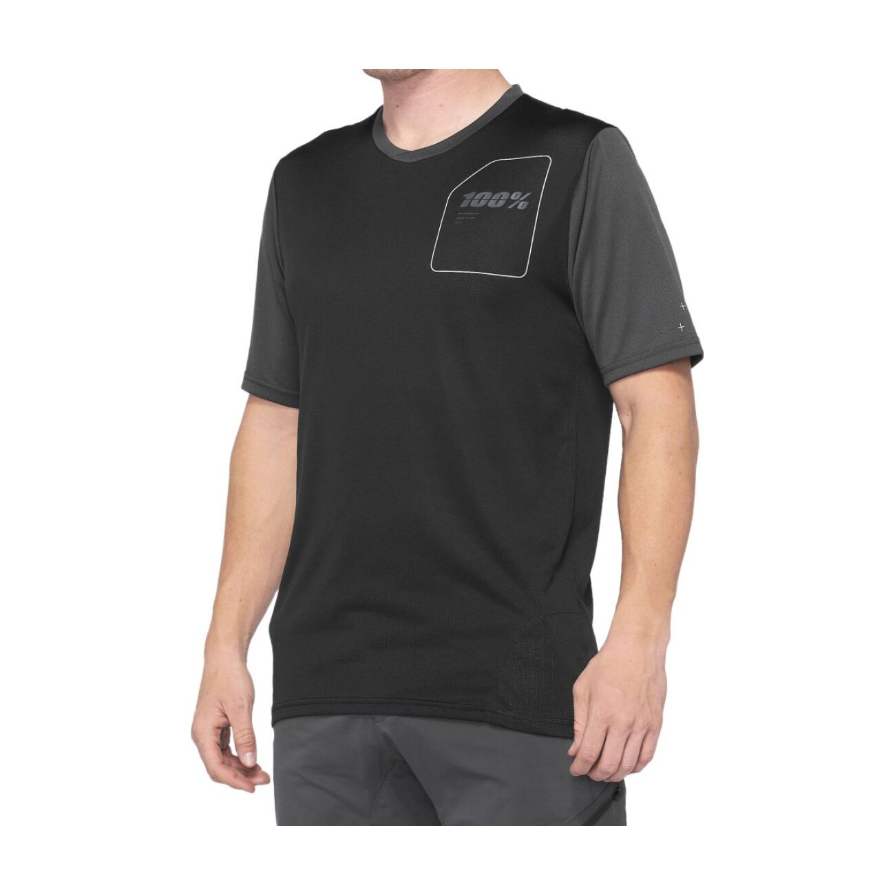 100% SPEEDLAB Cyklistický dres s krátkym rukávom - RIDECAMP - šedá/čierna