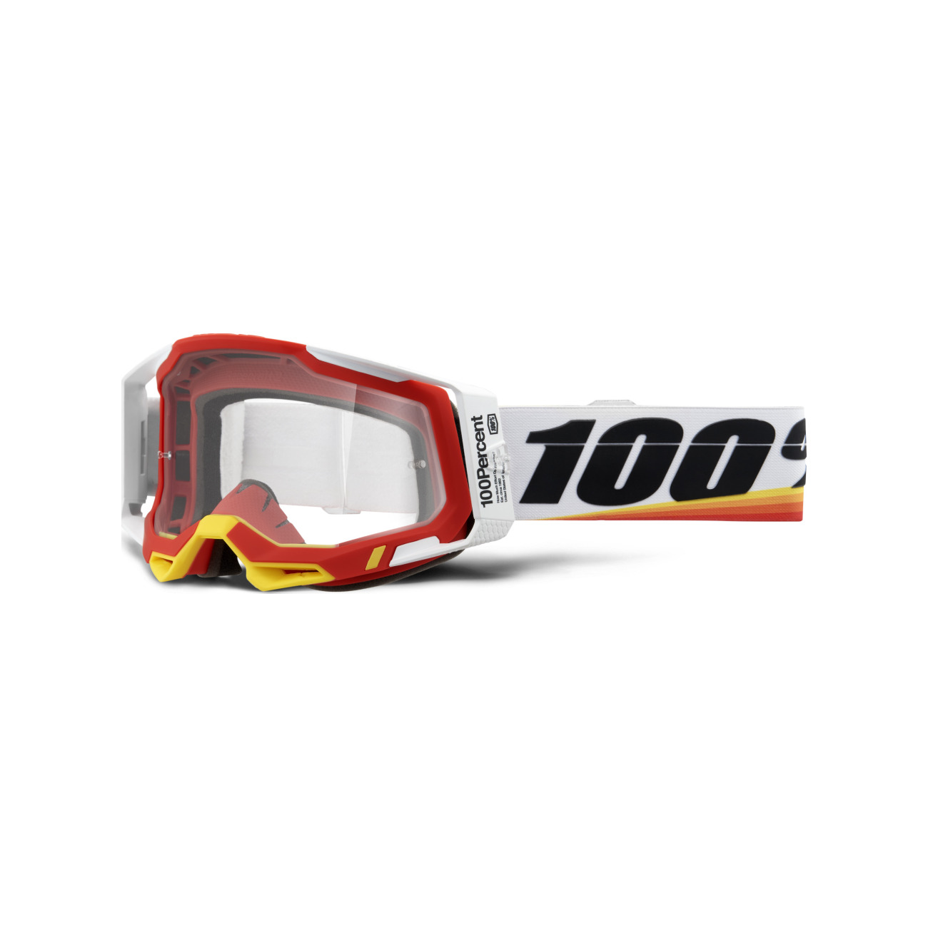 100% SPEEDLAB Cyklistické okuliare - RACECRAFT 2 - biela/červená/žltá/čierna