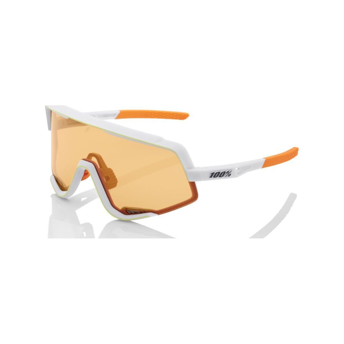100% SPEEDLAB Cyklistické okuliare - GLENDALE - biela/oranžová