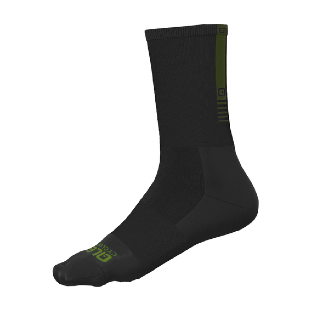 ALÉ Cyklistické ponožky klasické - THERMO GREEN - čierna 36-39