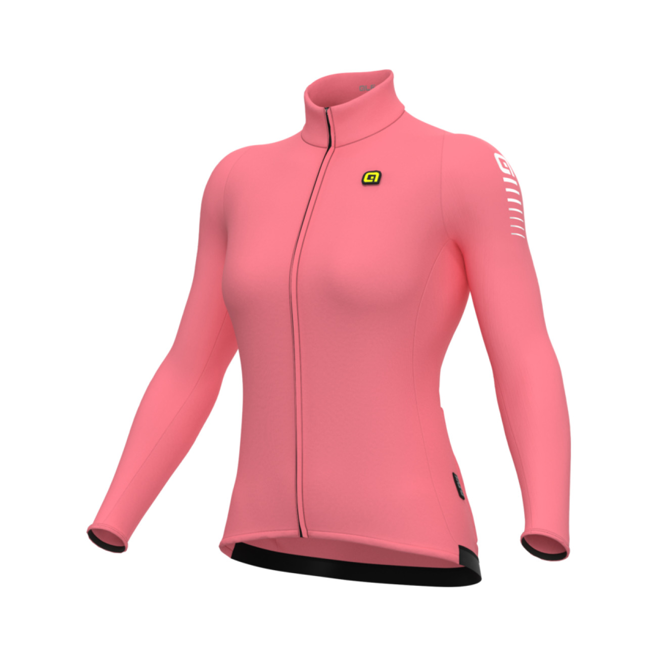 ALÉ Cyklistický dres s dlhým rukávom zimný - WARM RACE R-EV1 - ružová