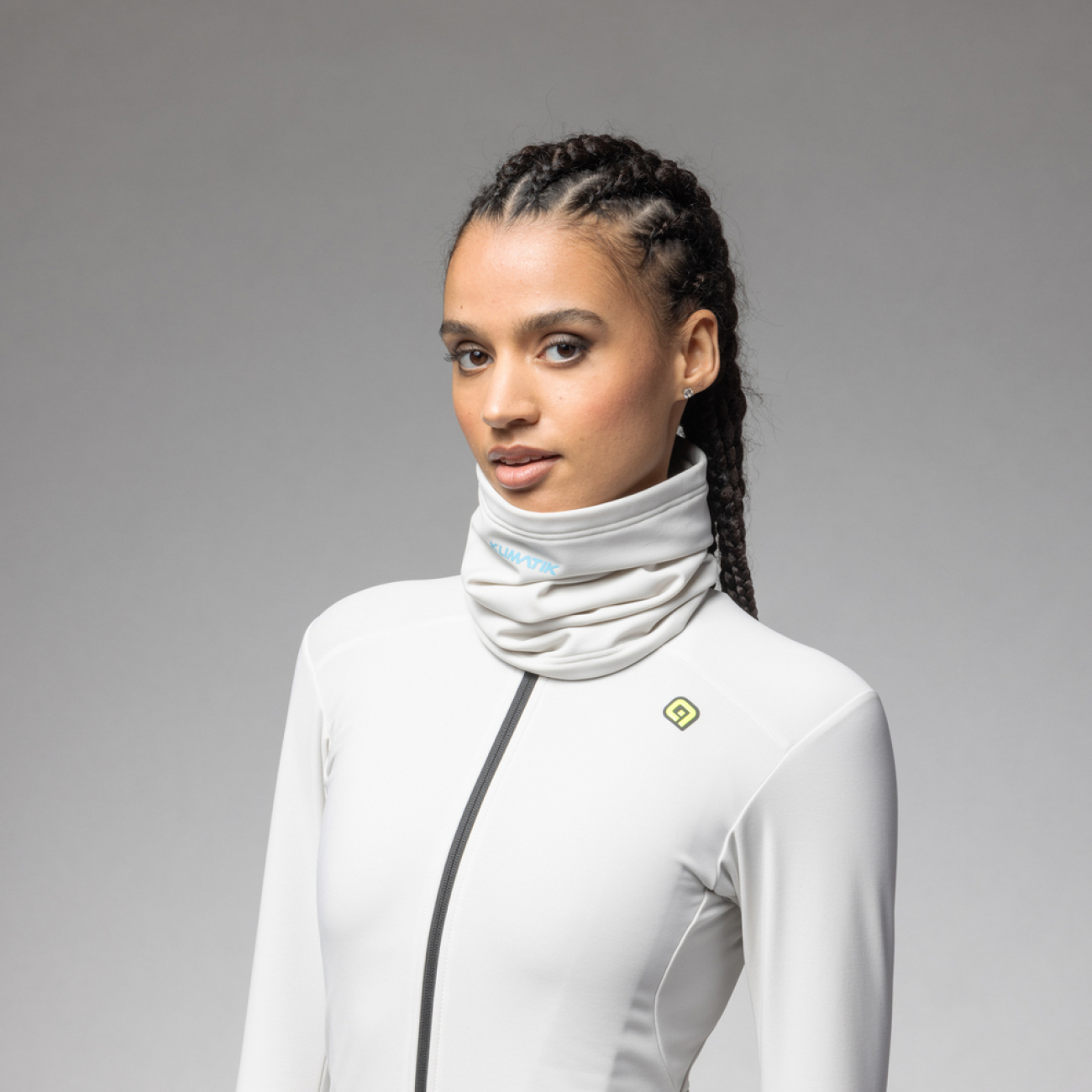 ALÉ Cyklistický nákrčník - K-ATMO - biela UNI