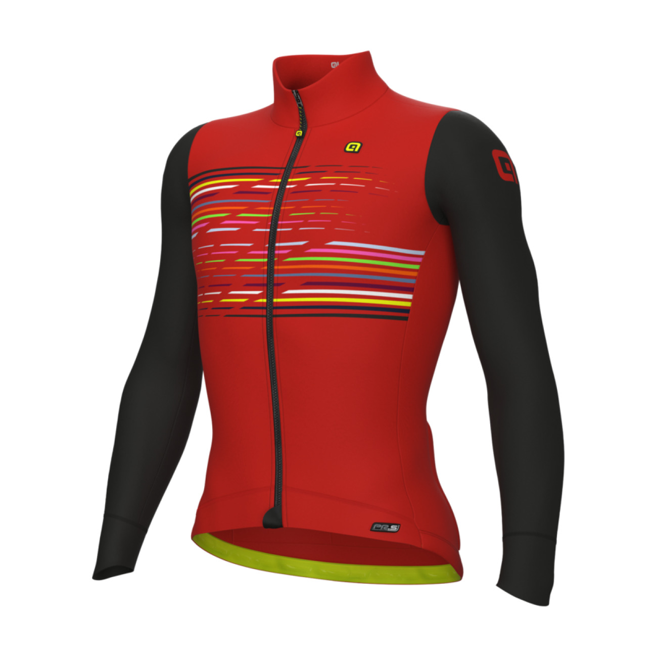 
                ALÉ Cyklistický dres s dlhým rukávom zimný - LOGO PR-S - červená/čierna M
            