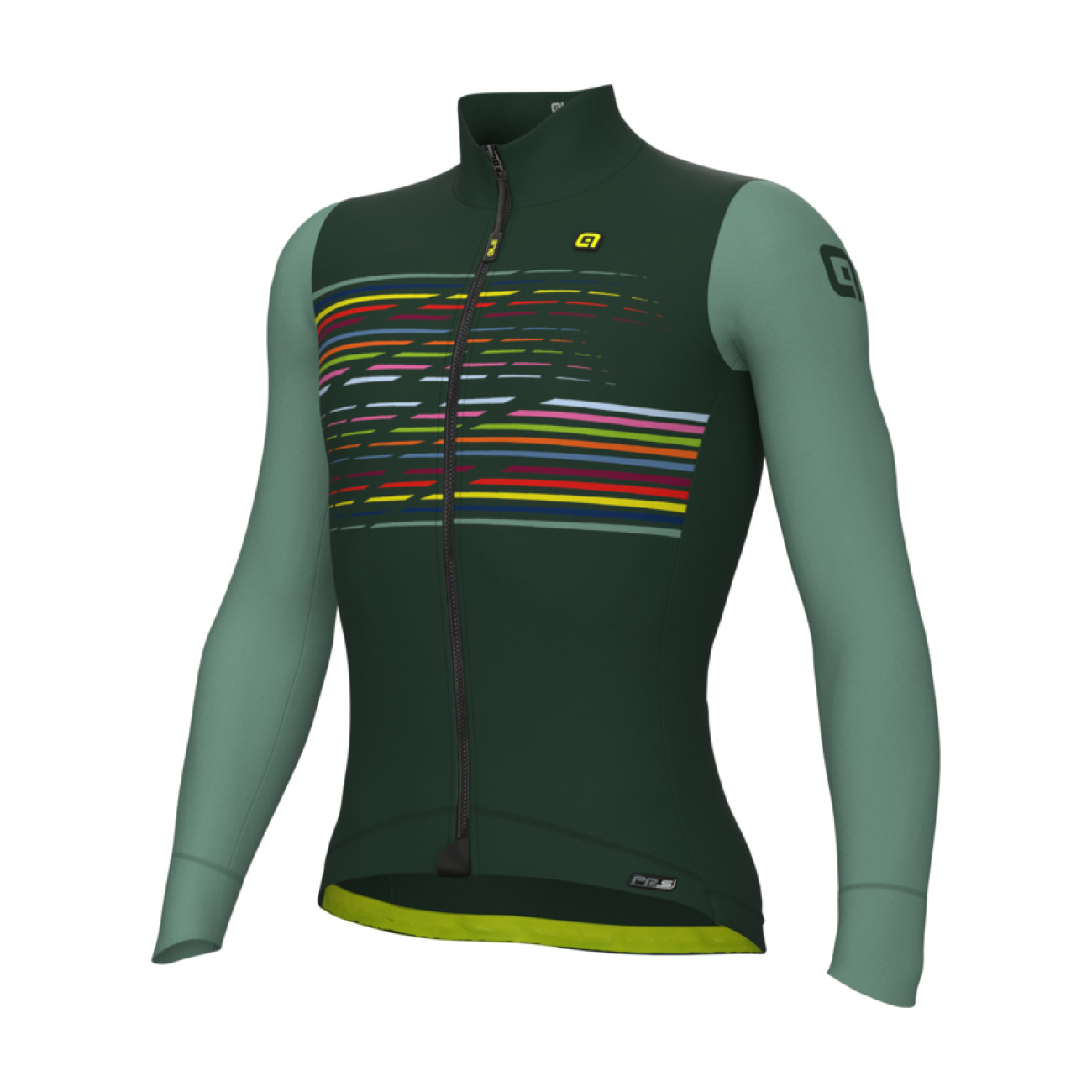 ALÉ Cyklistický dres s dlhým rukávom zimný - LOGO PR-S - zelená
