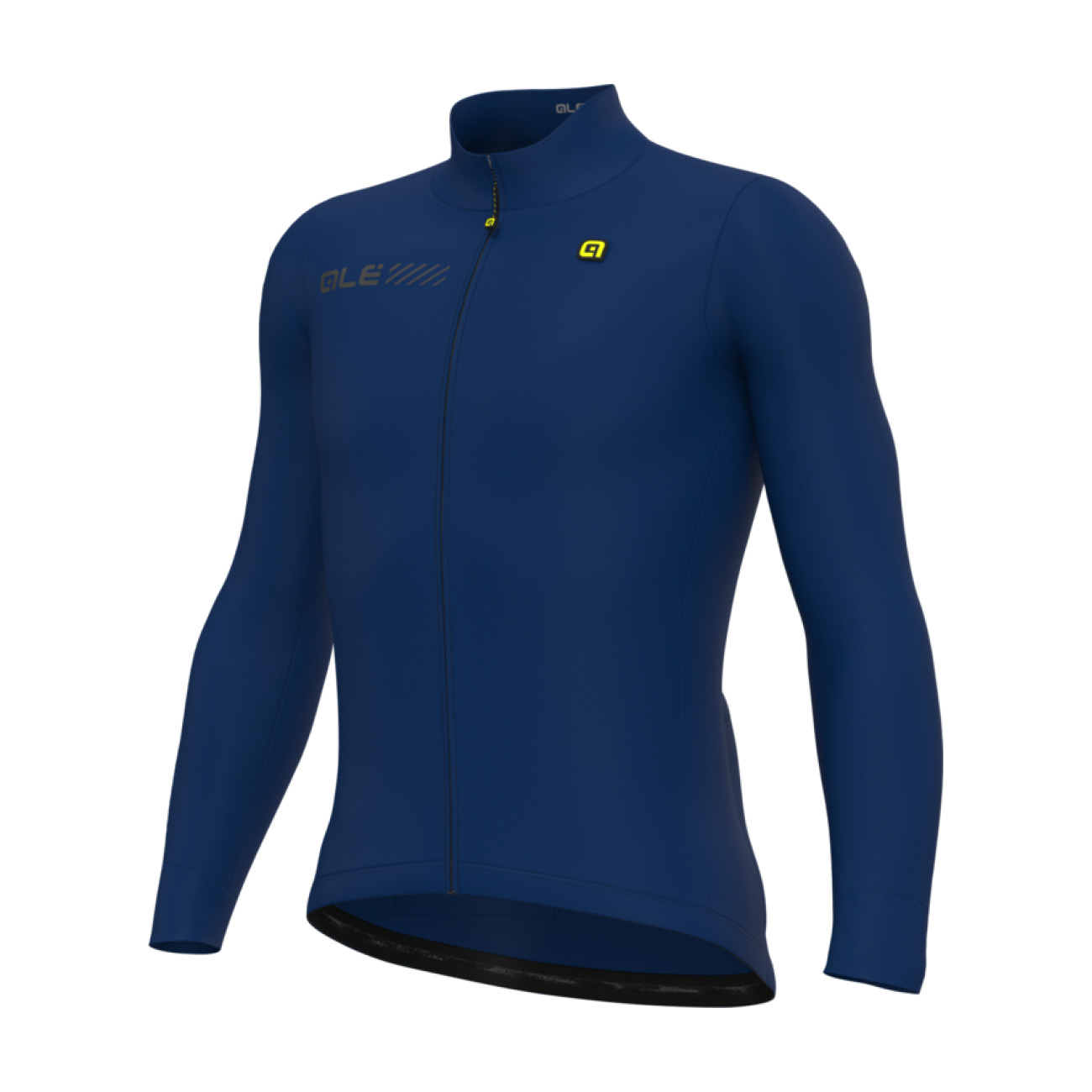ALÉ Cyklistický dres s dlhým rukávom zimný - SOLID FONDO 2.0 - modrá