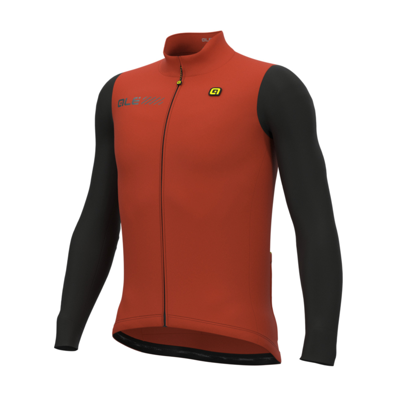 ALÉ Cyklistický dres s dlhým rukávom zimný - FONDO 2.0 SOLID - oranžová