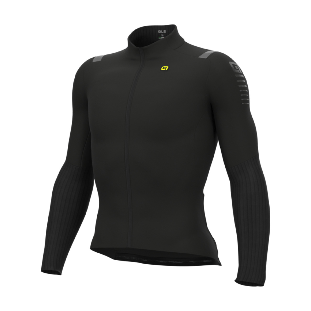 ALÉ Cyklistický dres s dlhým rukávom zimný - WARM RACE 2.0 R-EV1 - čierna