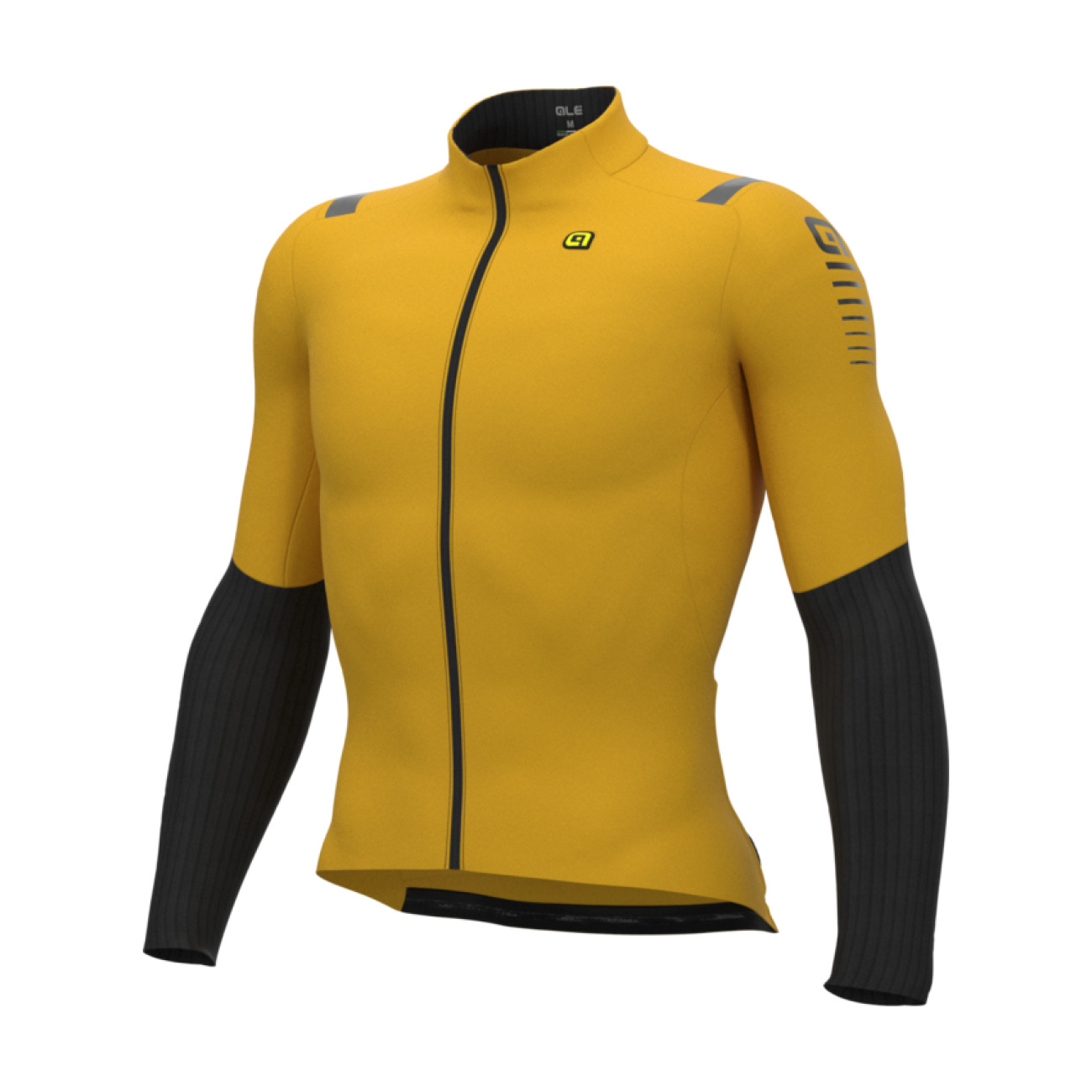 ALÉ Cyklistický dres s dlhým rukávom zimný - WARM RACE 2.0 R-EV1 - žltá