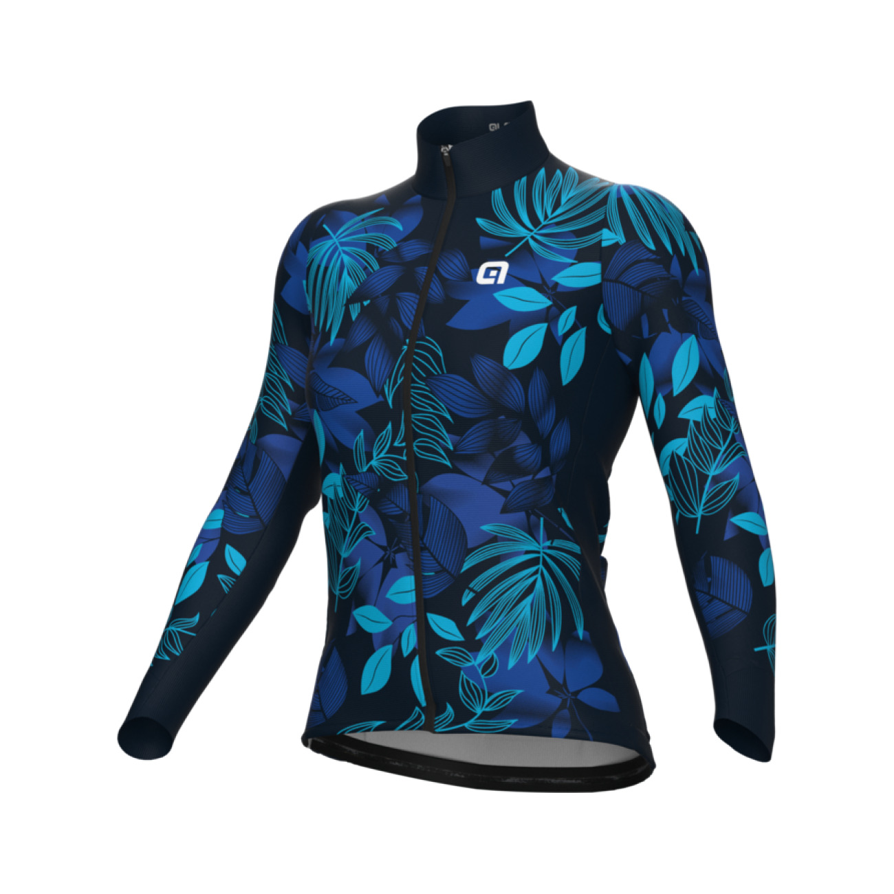 ALÉ Cyklistický dres s dlhým rukávom zimný - GREEN GARDEN PR-R - modrá