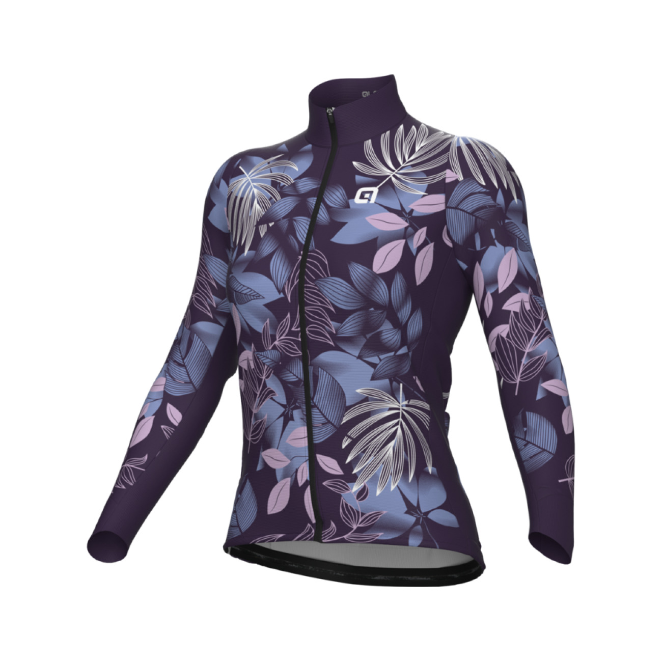 ALÉ Cyklistický dres s dlhým rukávom zimný - GREEN GARDEN PR-R - fialová/viacfarebná