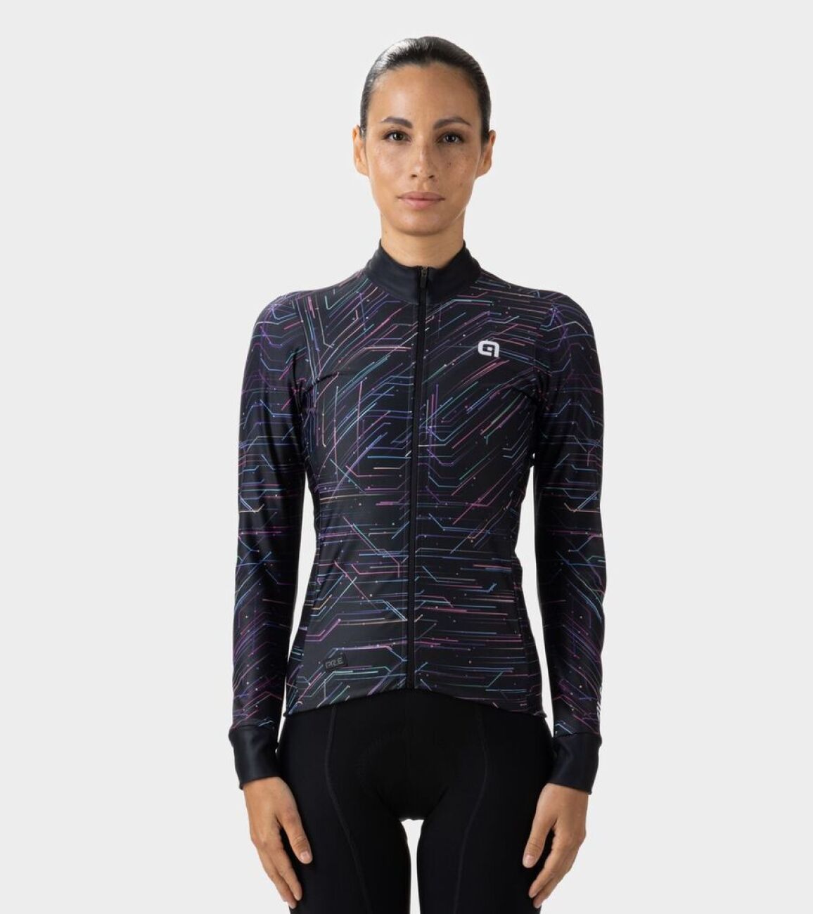 ALÉ Cyklistický dres s dlhým rukávom zimný - BYTE PR-E LADY - čierna 3XL