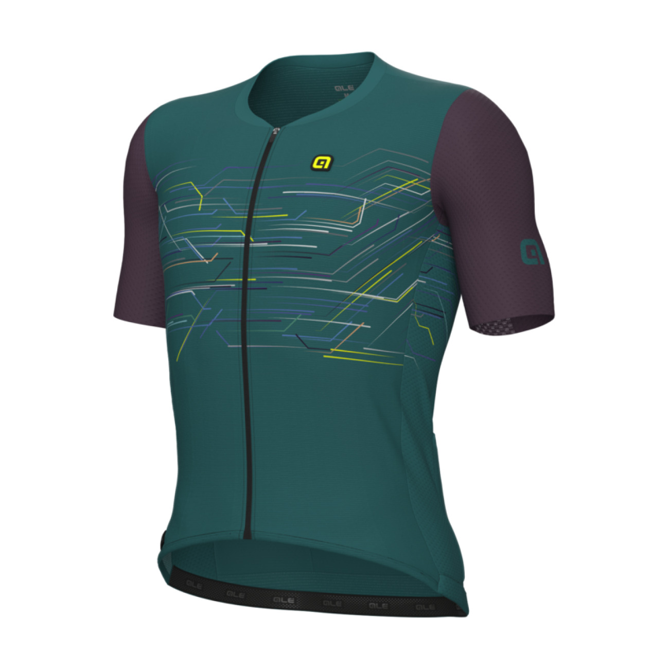 ALÉ Cyklistický dres s krátkym rukávom - PR-E MEGABYTE - zelená
