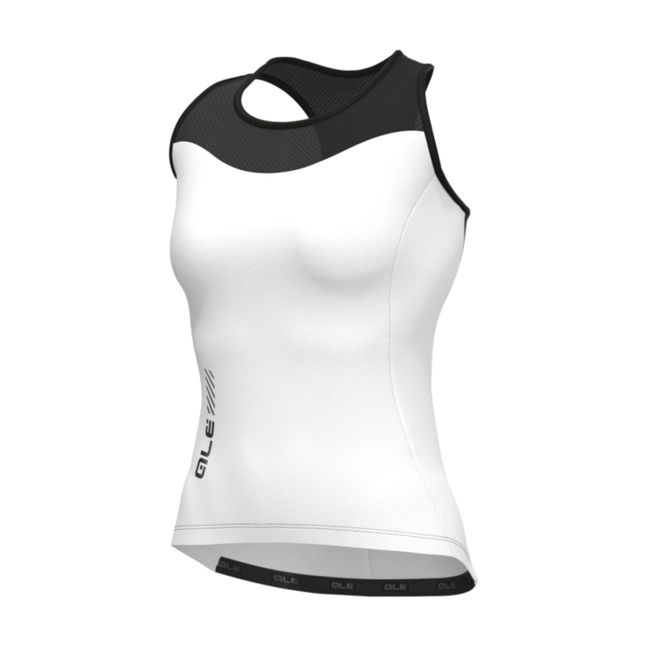 ALÉ Cyklistický dres bez rukávov - PRAGMA COLOR BLOCK - biela