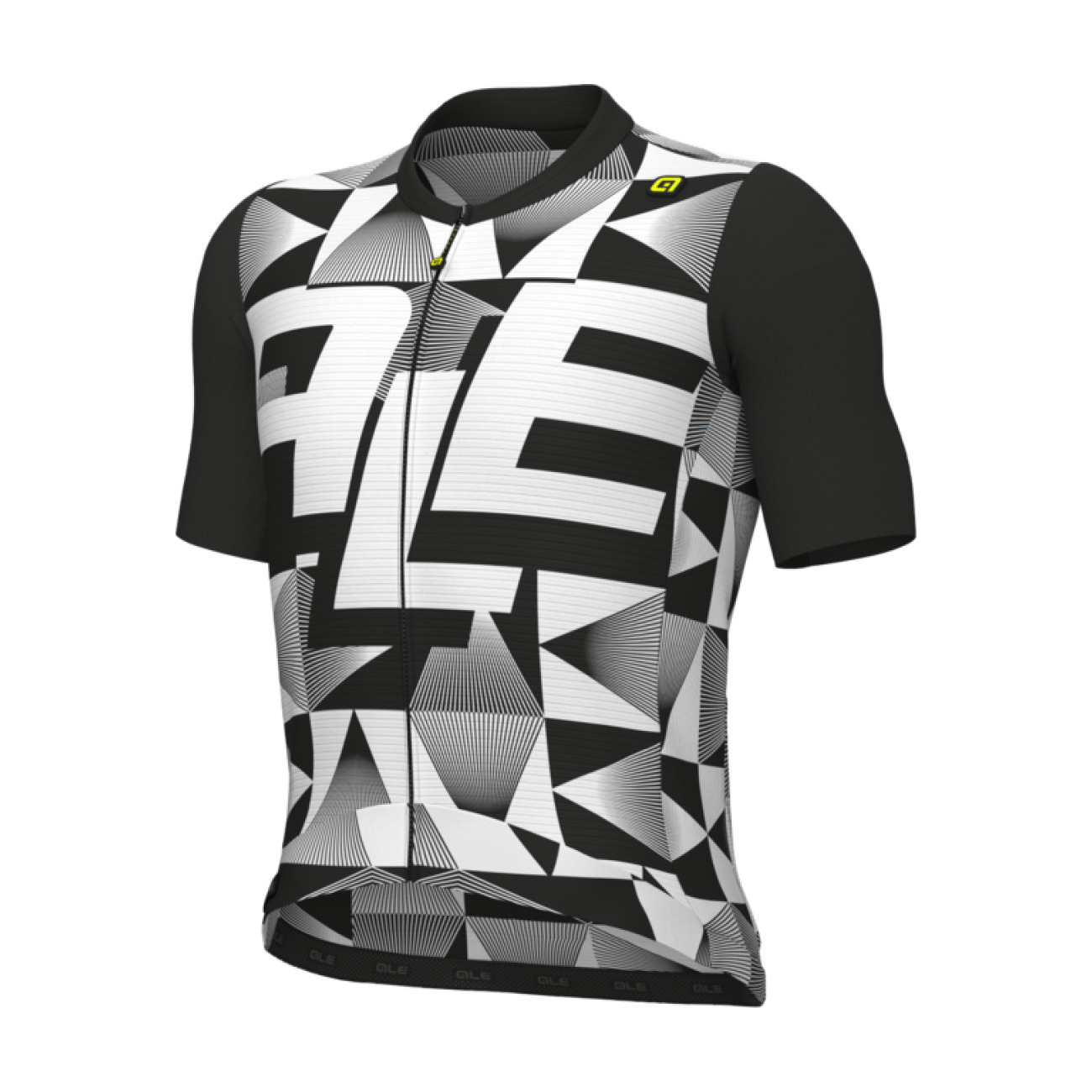 ALÉ Cyklistický dres s krátkym rukávom - MULTIVERSO PR-E - čierna/biela