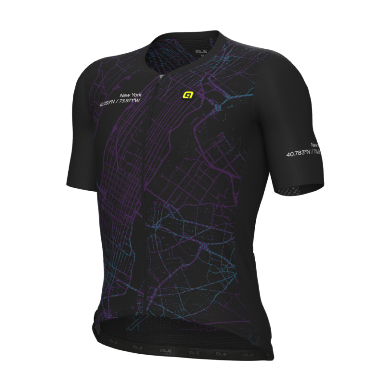ALÉ Cyklistický dres s krátkym rukávom - PR-E TOWN - čierna