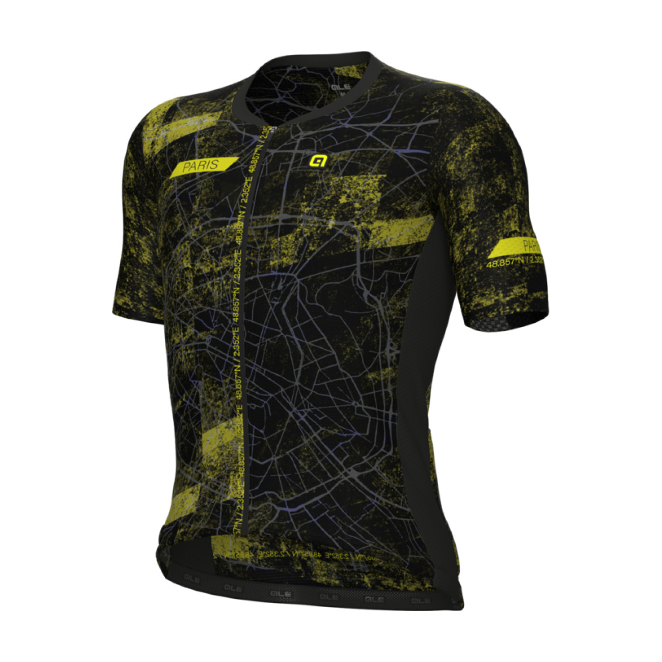 ALÉ Cyklistický dres s krátkym rukávom - PR-E TOWN - čierna/žltá