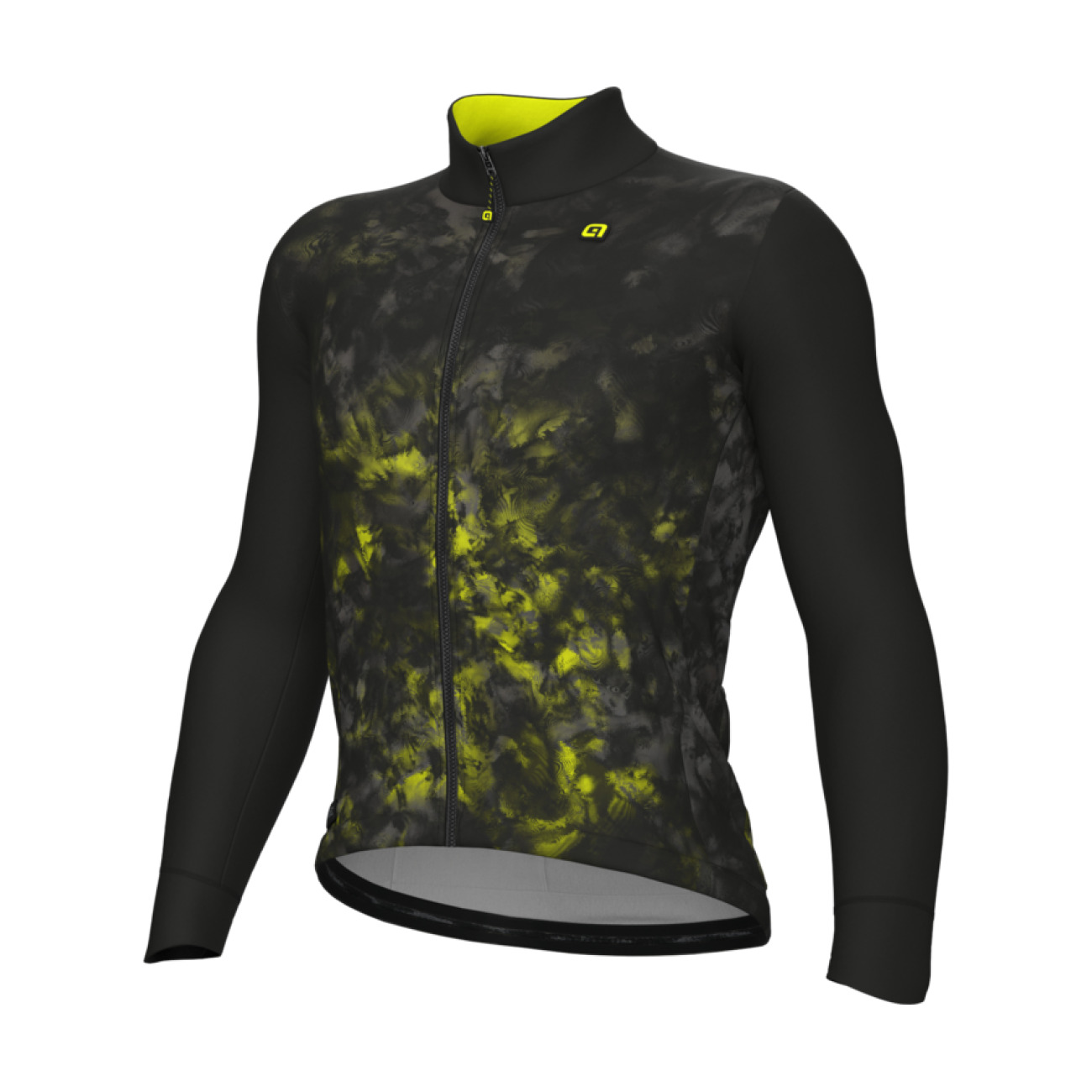 ALÉ Cyklistická zateplená bunda - PR-E GHOSTLY - čierna/žltá