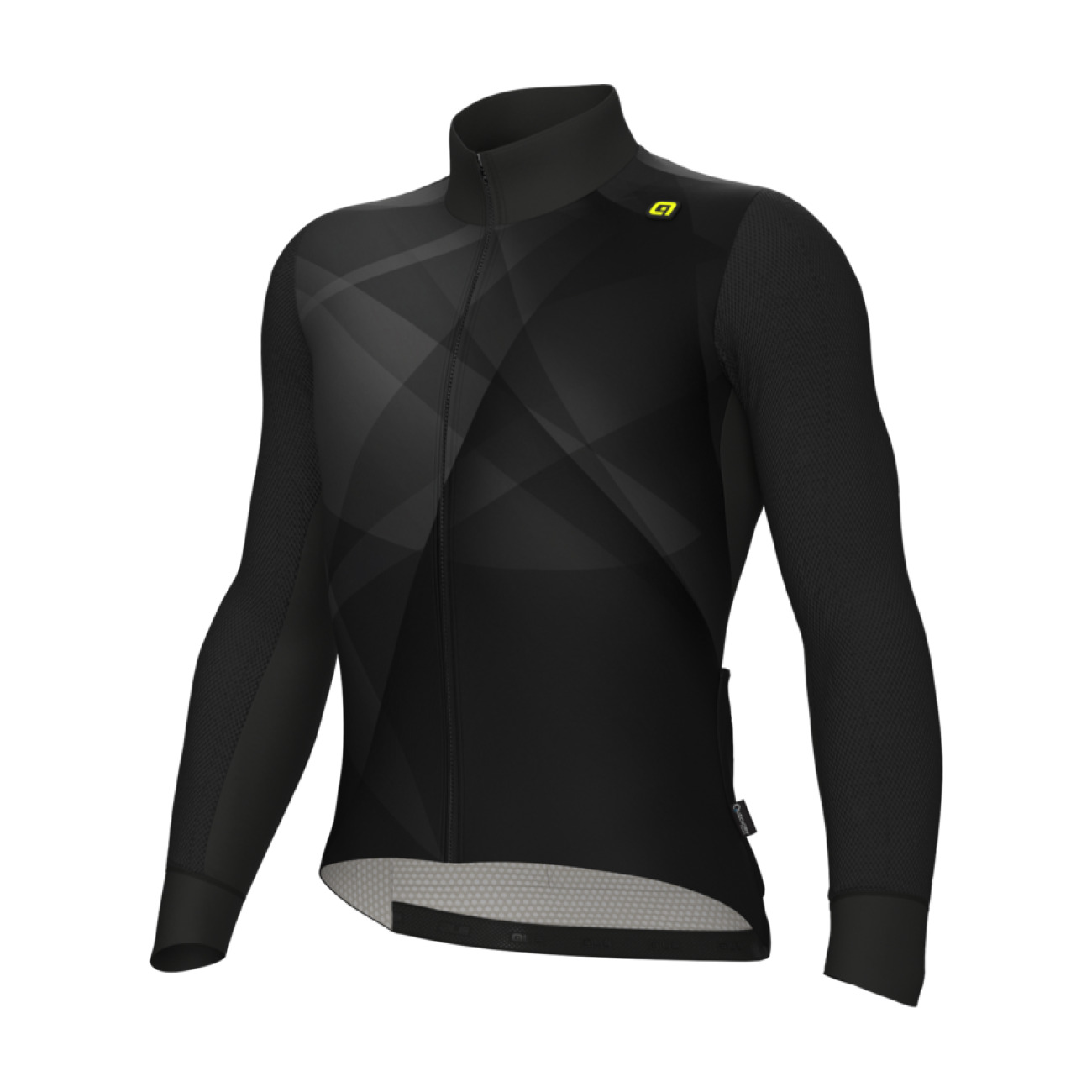 ALÉ Cyklistický dres s dlhým rukávom zimný - R-EV1 QUICK - čierna