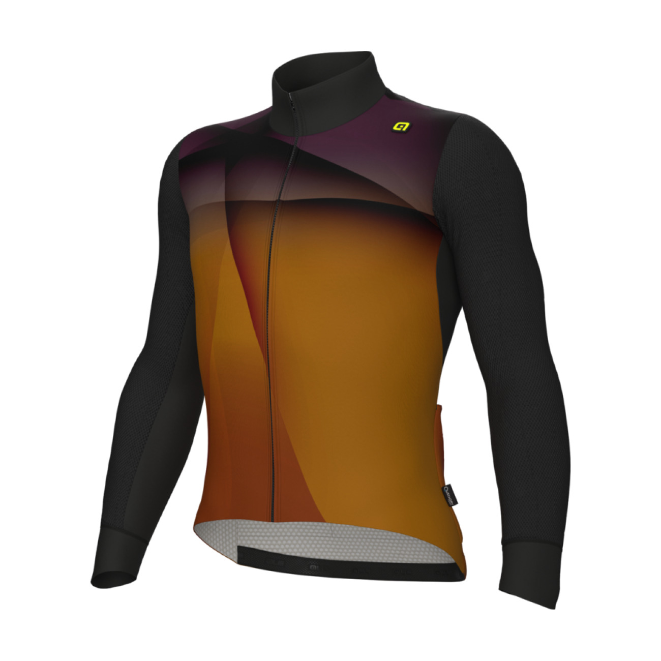 ALÉ Cyklistický dres s dlhým rukávom zimný - R-EV1 QUICK - oranžová