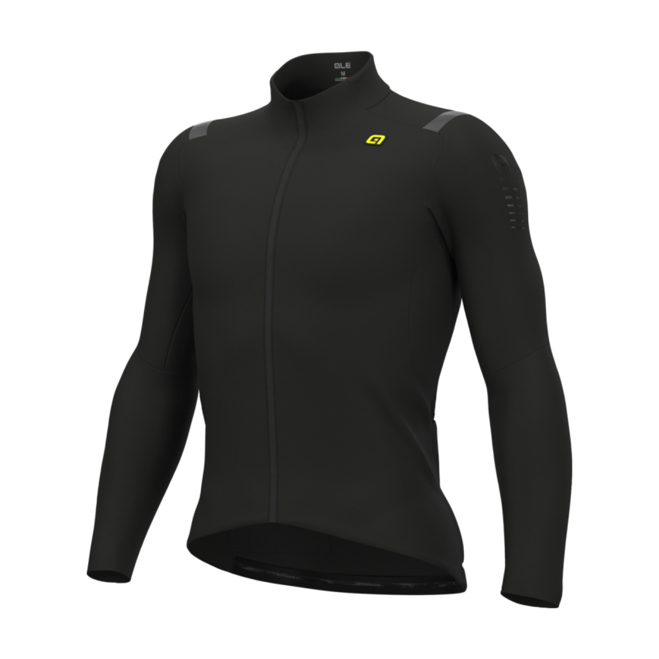 ALÉ Cyklistický dres s dlhým rukávom zimný - R-EV1 WARM RACE - čierna