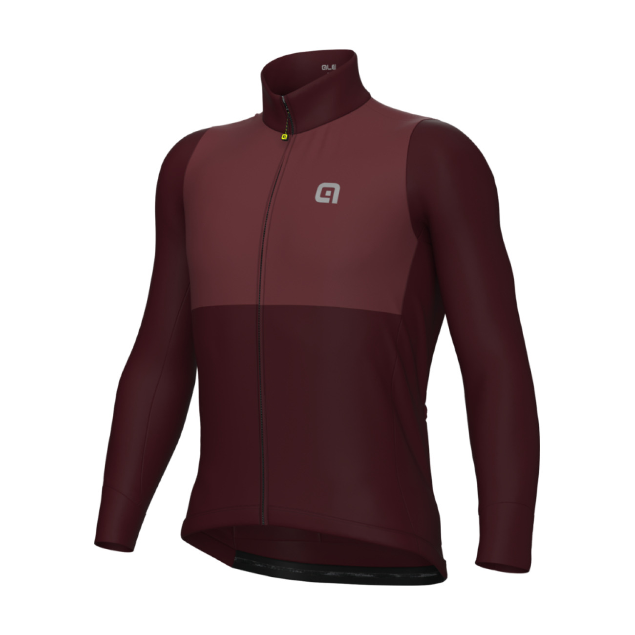 ALÉ Cyklistický dres s dlhým rukávom zimný - OFF ROAD - GRAVEL DUAL - bordová