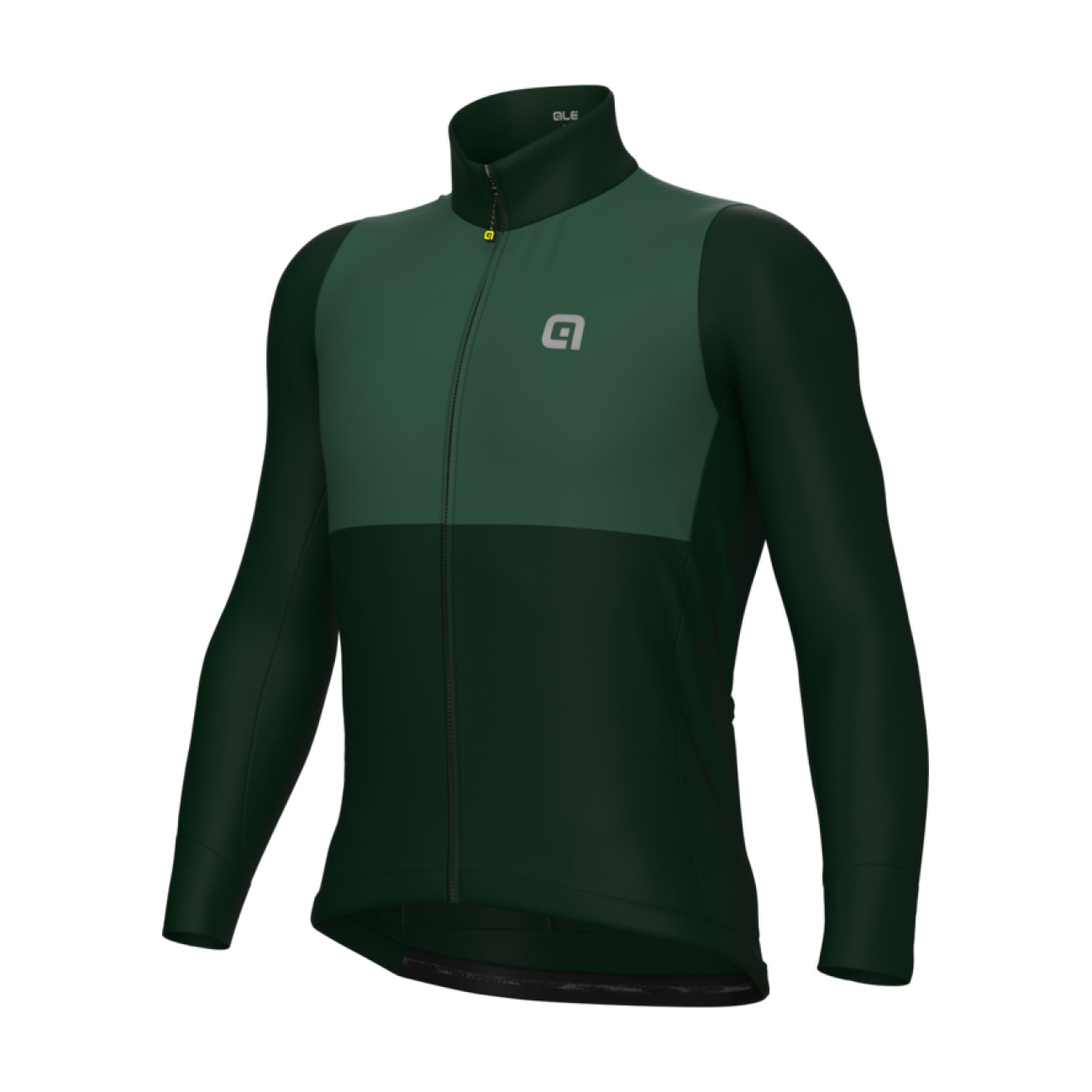 ALÉ Cyklistický dres s dlhým rukávom zimný - OFF ROAD - GRAVEL DUAL - zelená