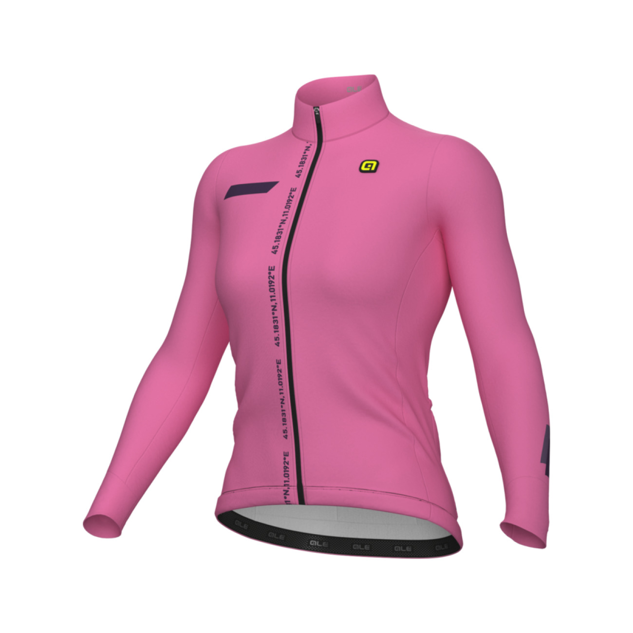 ALÉ Cyklistický dres s dlhým rukávom zimný - PR-E FOLLOW ME - ružová