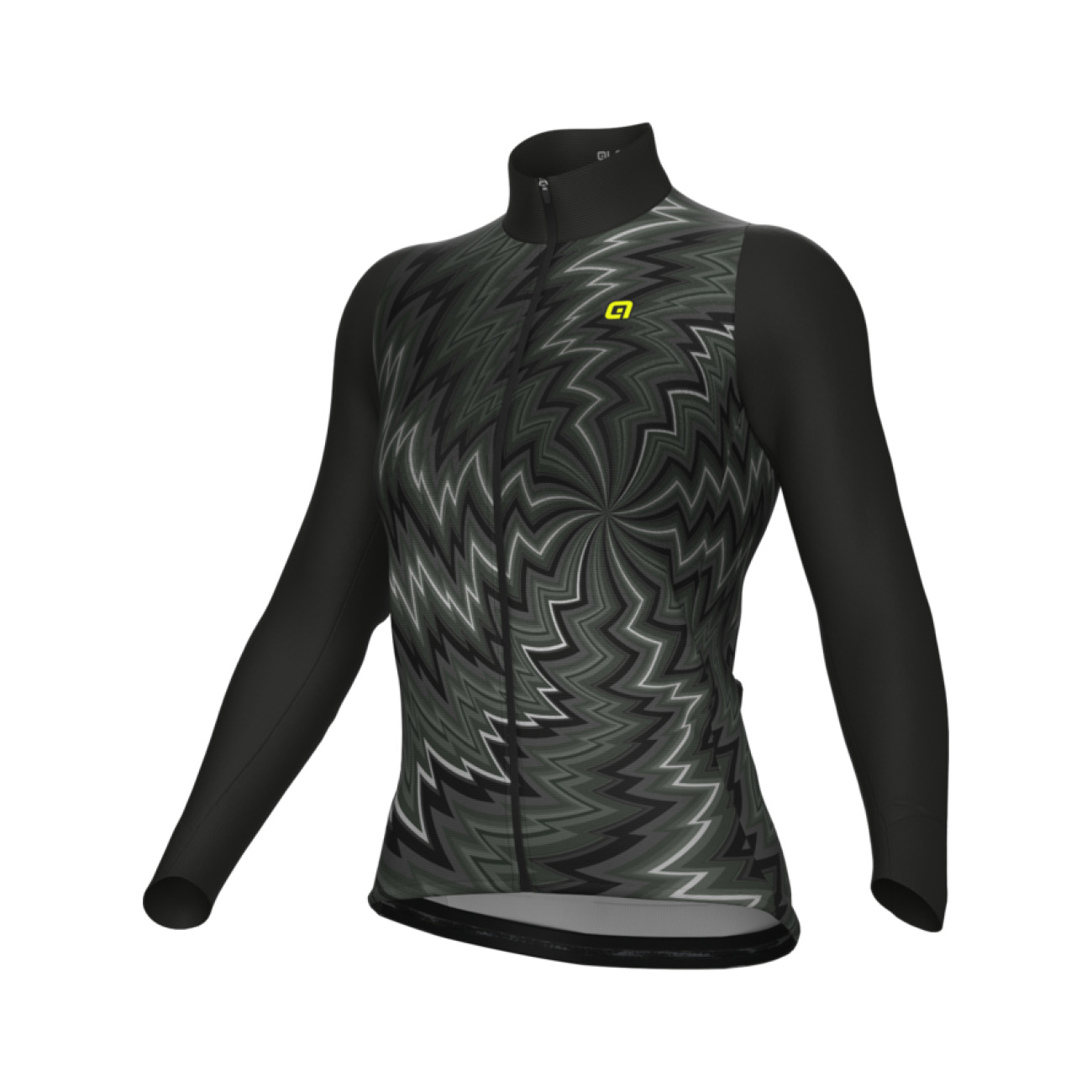 ALÉ Cyklistický dres s dlhým rukávom zimný - PR-E LIQUID - čierna