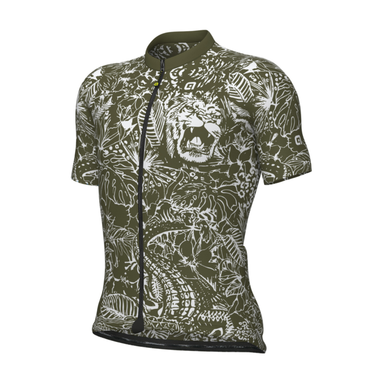 ALÉ Cyklistický dres s krátkym rukávom - SAFARI PRAGMA - zelená/biela
