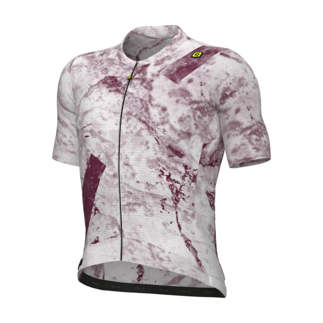 ALÉ Cyklistický dres s krátkym rukávom - MARBLE PR-E - biela/červená