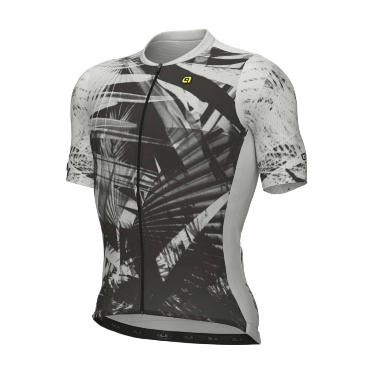 ALÉ Cyklistický dres s krátkym rukávom - PALM PR-E - biela/zelená L