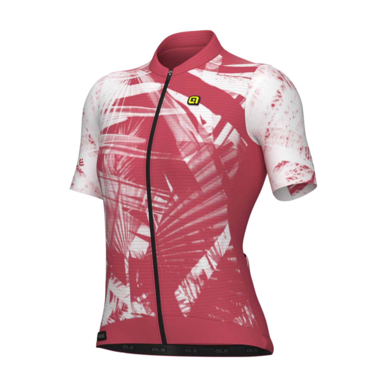 ALÉ Cyklistický dres s krátkym rukávom - PALM PR-E - červená/biela
