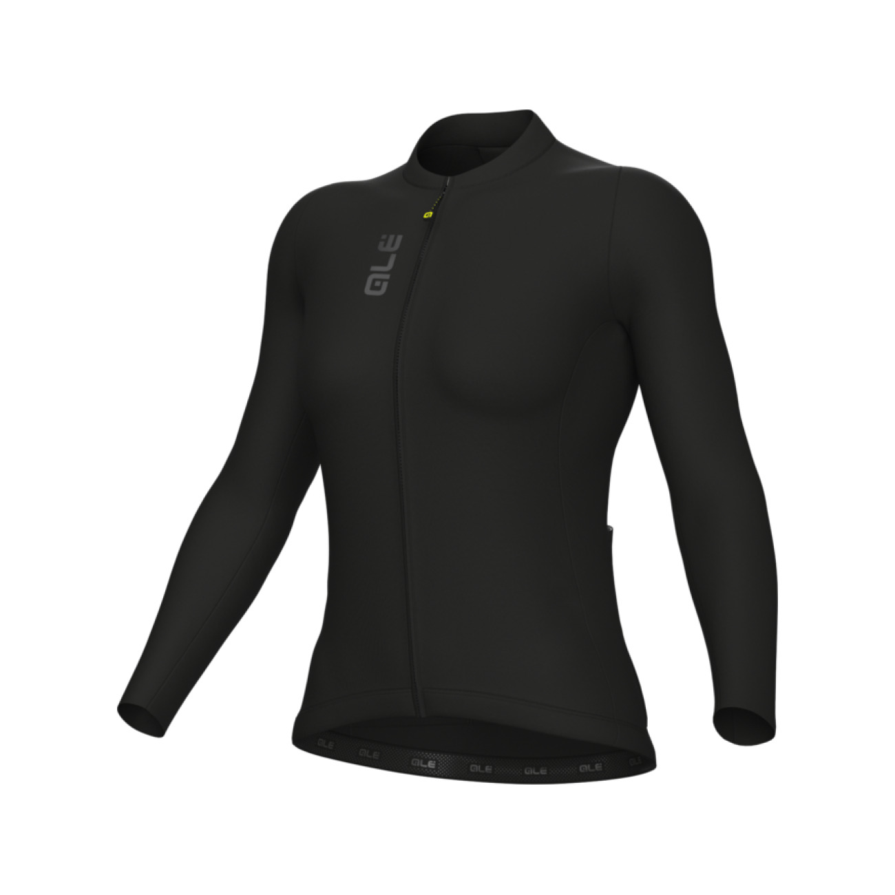 ALÉ Cyklistický dres s dlhým rukávom letný - COLOR BLOCK PRAGMA - čierna