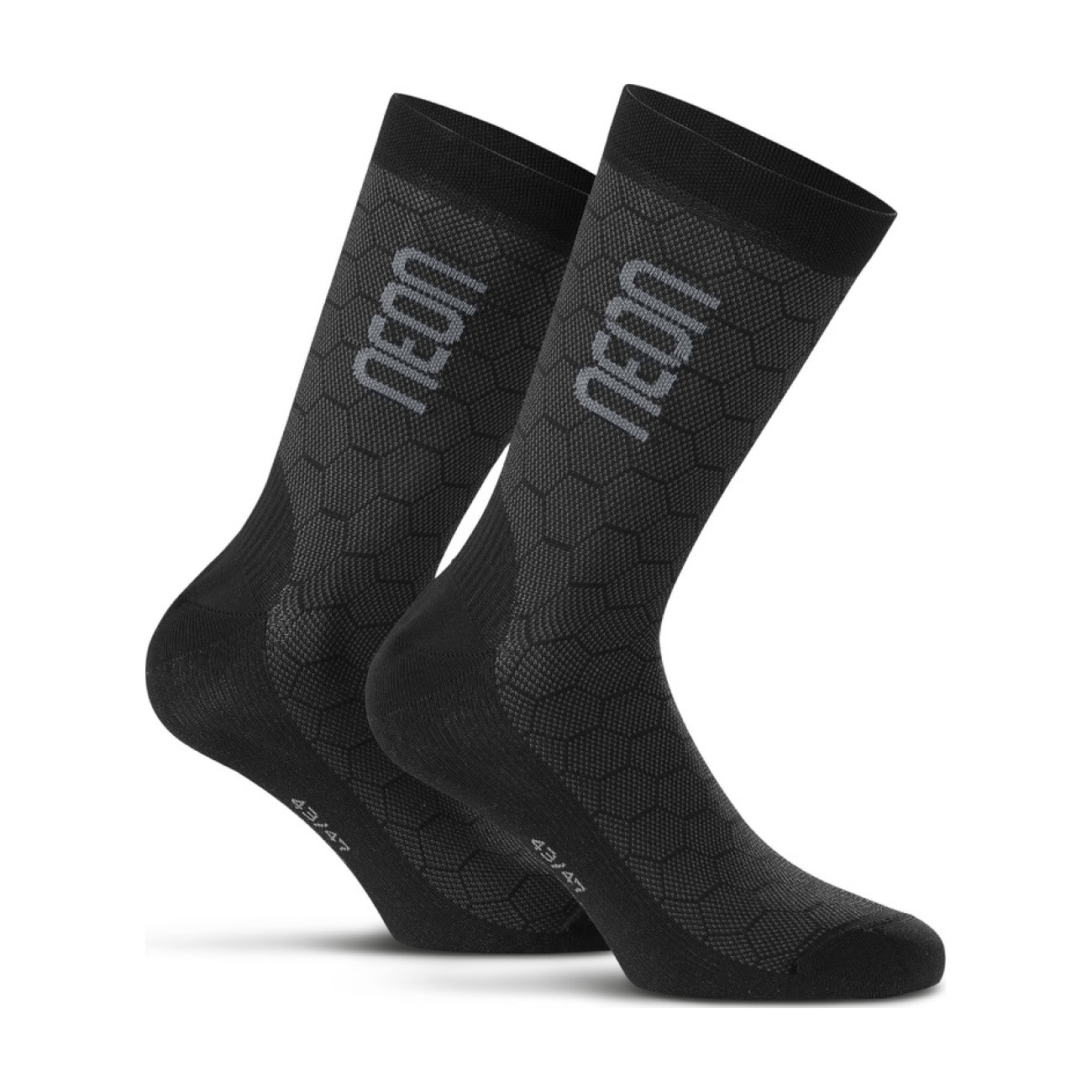 
                NEON Cyklistické ponožky klasické - NEON 3D - čierna/šedá 43-47
            