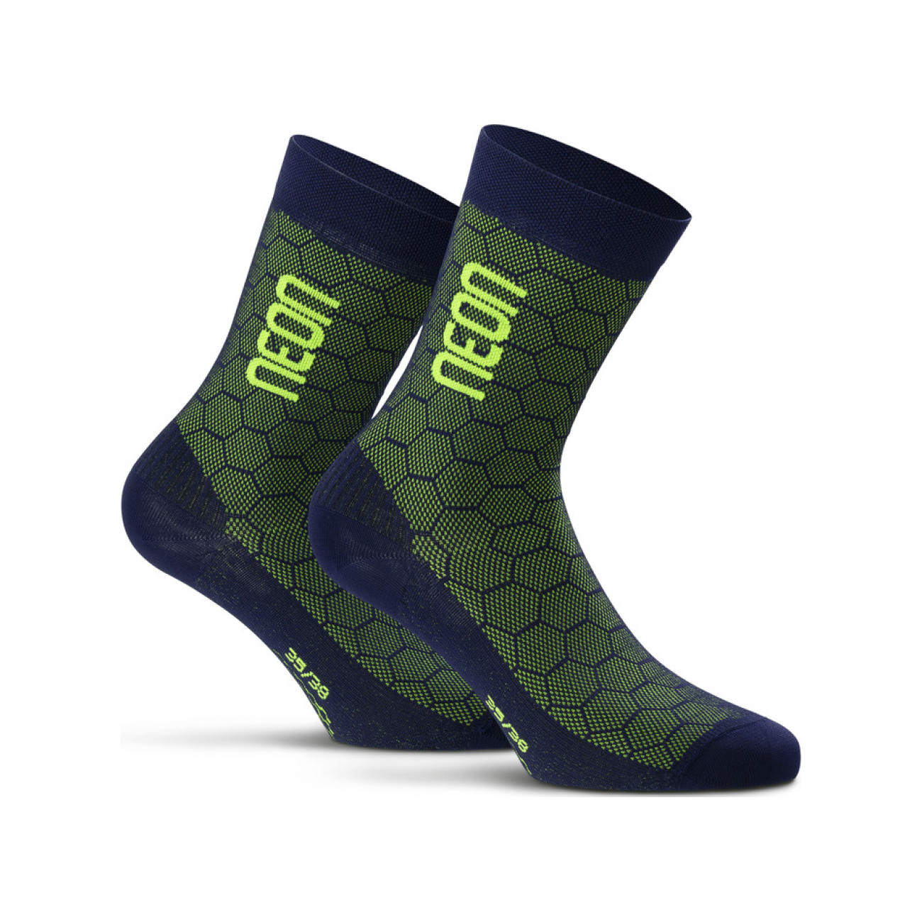 
                NEON Cyklistické ponožky klasické - NEON 3D - žltá/modrá 43-47
            