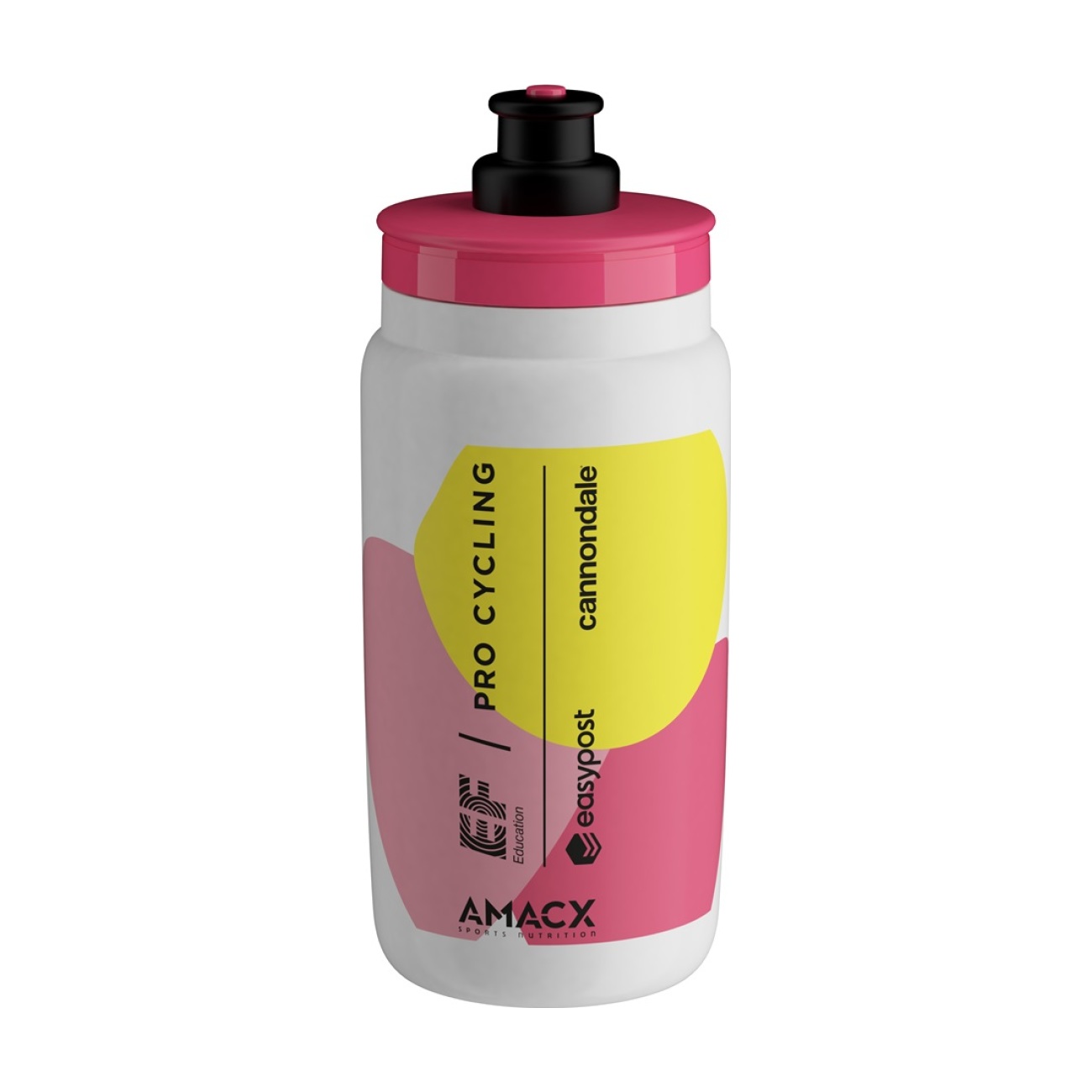 E-shop ELITE Cyklistická fľaša na vodu - FLY 550 TEAM EF PRO CYCLING 2024 - biela/ružová/žltá
