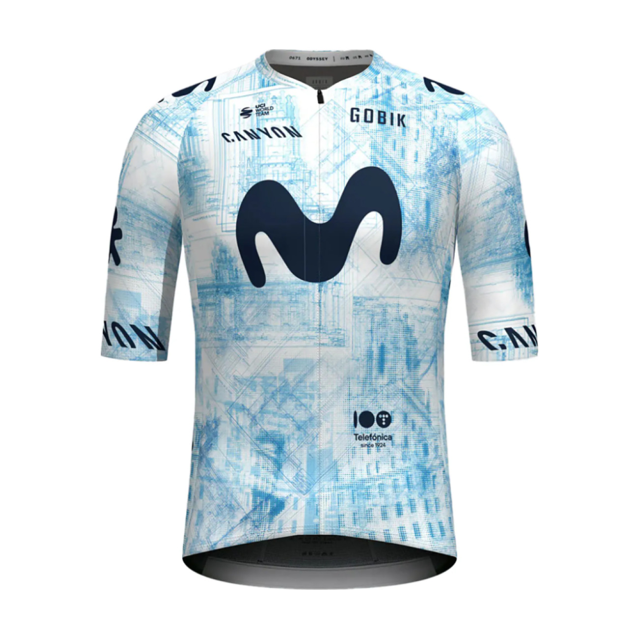 GOBIK Cyklistický dres s krátkym rukávom - INFINITY MOVISTAR TEAM 24 - svetlo modrá/biela