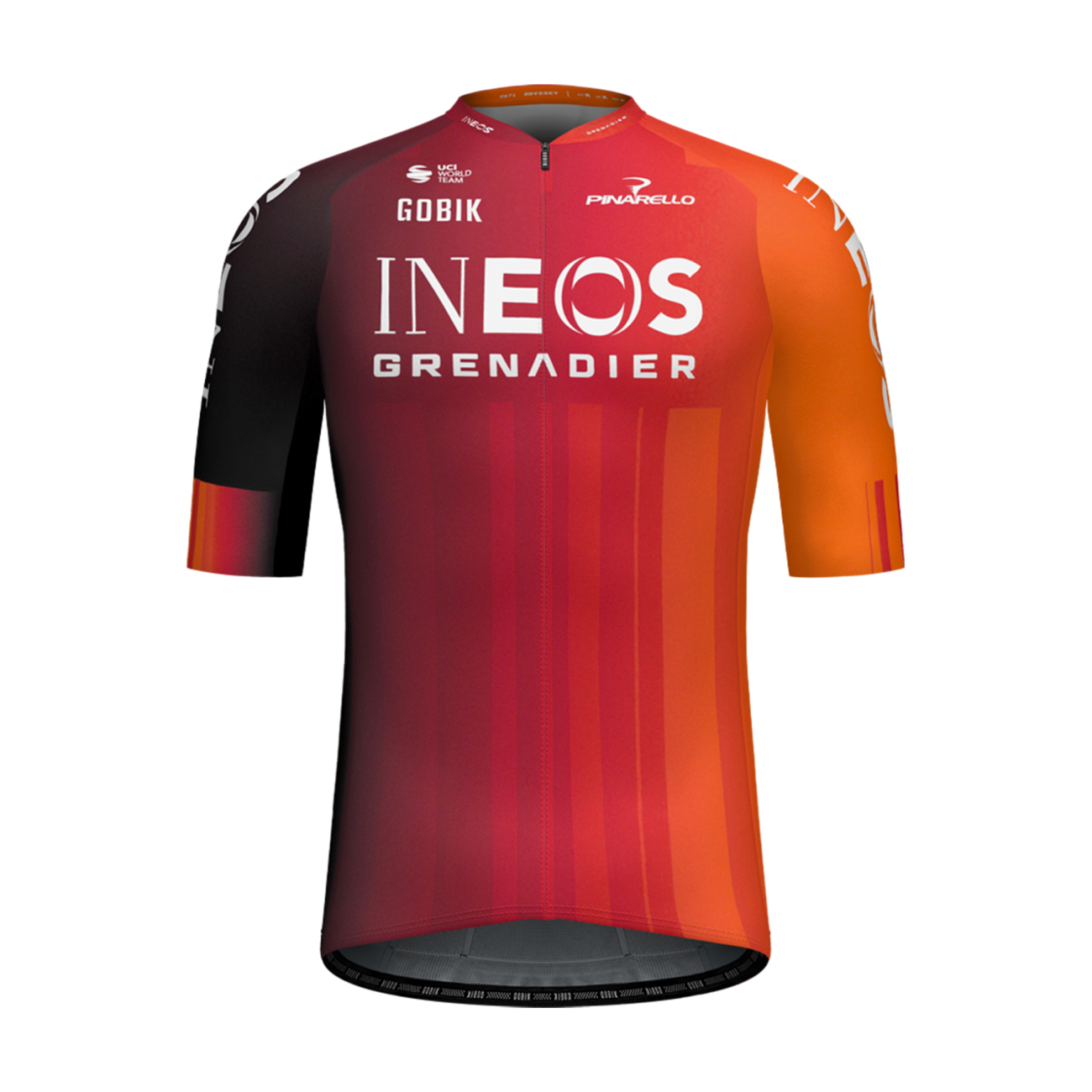 GOBIK Cyklistický dres s krátkym rukávom - ODYSSEY INEOS GRENADIERS 2025 - oranžová/červená