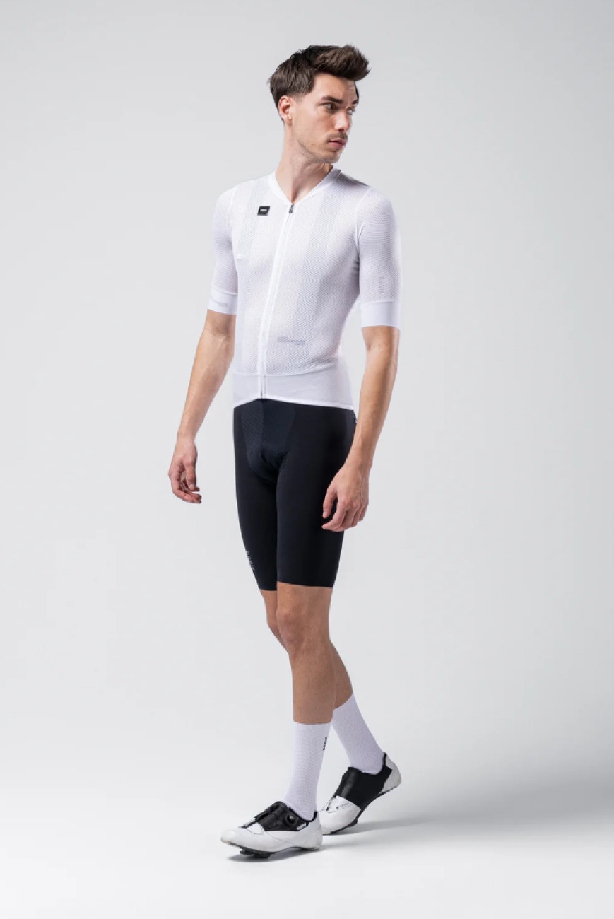 GOBIK Cyklistický dres s krátkym rukávom - CARRERA 2.0 - biela
