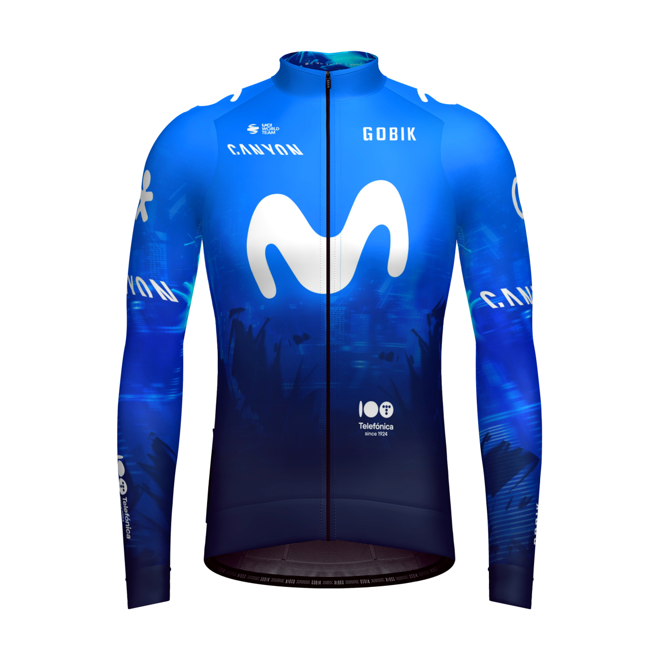 
                GOBIK Cyklistický dres s dlhým rukávom zimný - HYDER MOVISTAR TEAM 2024 - modrá/biela
            