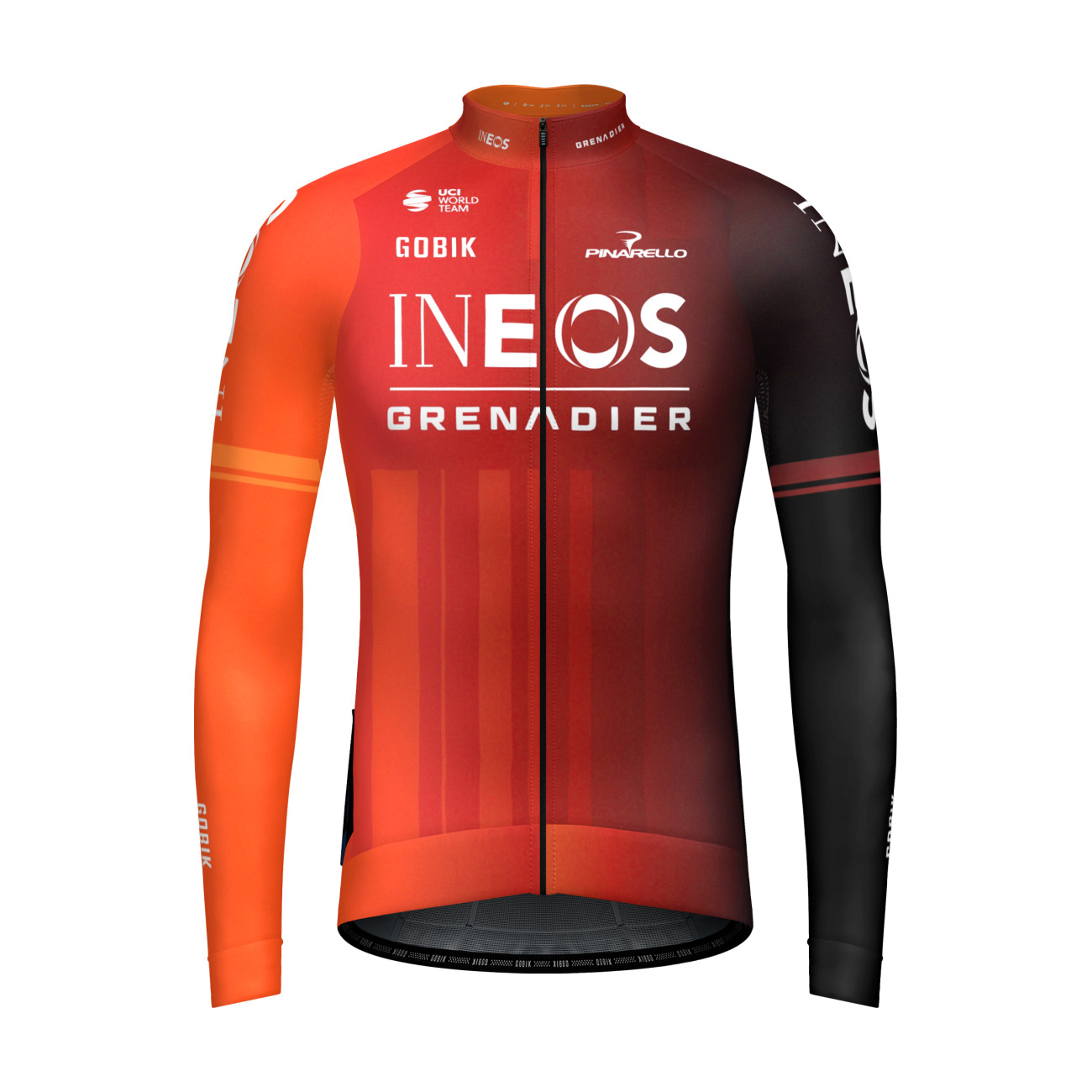 
                GOBIK Cyklistický dres s dlhým rukávom zimný - HYDER INEOS GRENADIERS 2024 - červená/oranžová
            