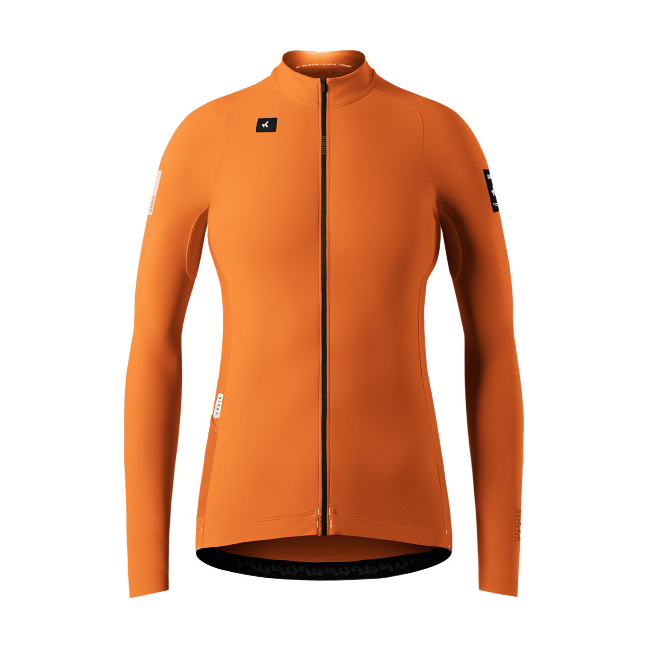 GOBIK Cyklistický dres s dlhým rukávom zimný - PACER SOLID 2.0 - oranžová XS