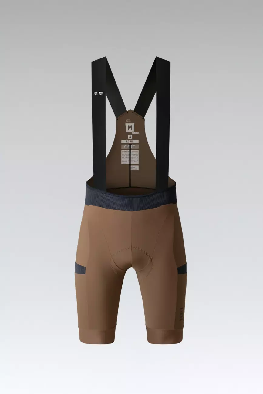 
                GOBIK Cyklistické nohavice krátke s trakmi - GRIT 2.0 K10 - hnedá XL
            