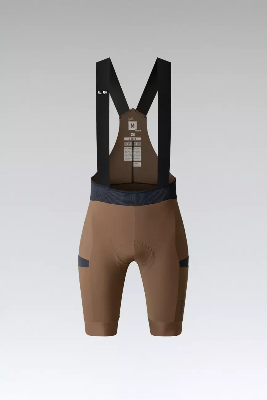 E-shop GOBIK Cyklistické nohavice krátke s trakmi - GRIT 2.0 K10 W - hnedá
