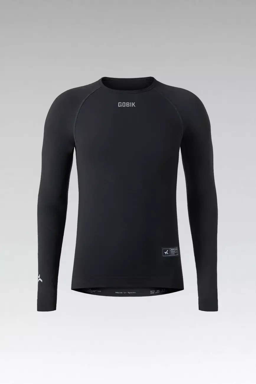 
                GOBIK Cyklistické tričko s dlhým rukávom - WINTER MERINO - čierna XS-S
            