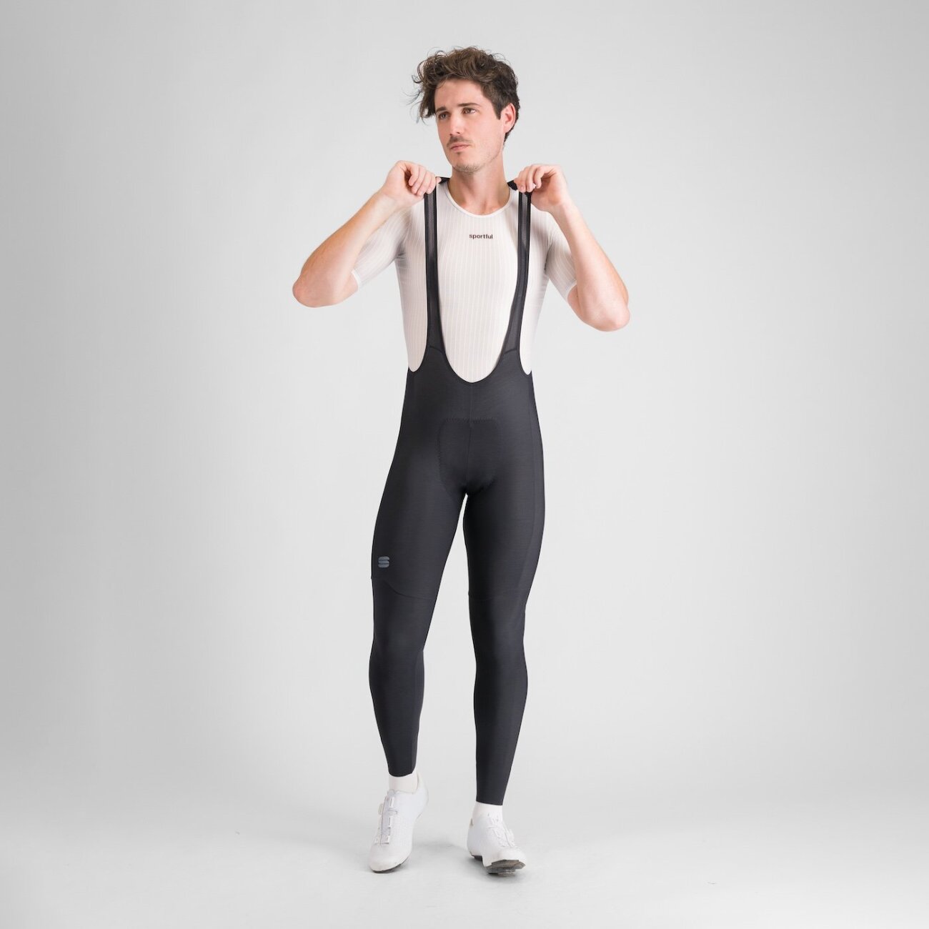 SPORTFUL Cyklistické nohavice dlhé s trakmi - PULSE BIBTIGHT - čierna